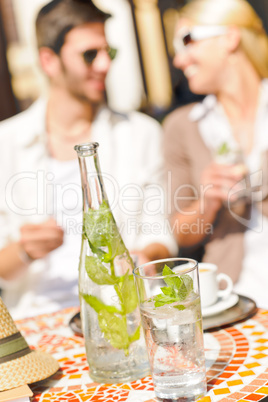 Restaurant terrace italian espresso coffee couple