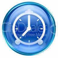 clock icon blue, isolated on white background