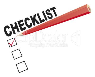 checklist with red pen