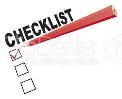 checklist with red pen