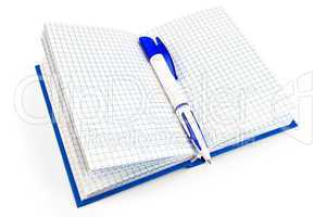 Notebook and pen blue