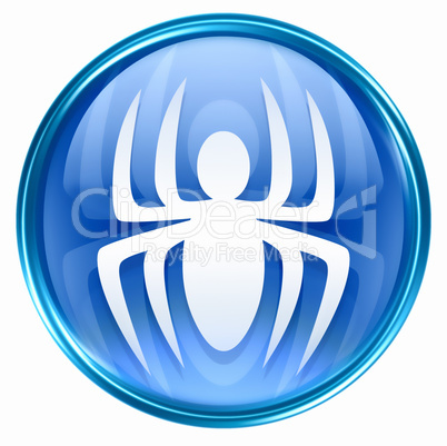 Virus icon blue, isolated on white background.