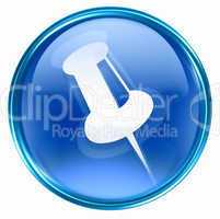 thumbtack icon blue, isolated on white background.