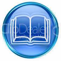 book icon blue, isolated on white background.