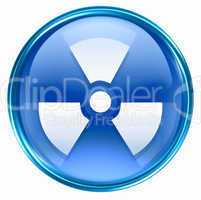 Radioactive icon blue, isolated on white background.