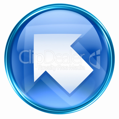 Arrow icon blue, isolated on white background