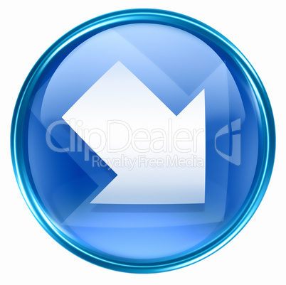 Arrow icon blue, isolated on white background