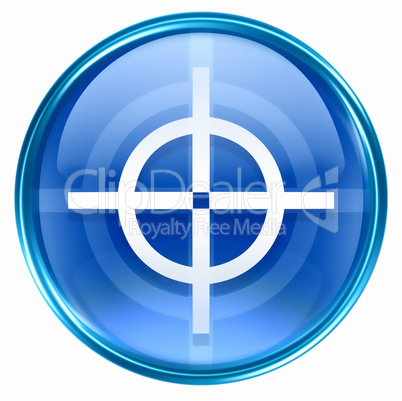 target icon blue, isolated on white background.