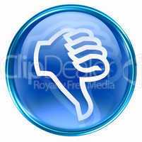 thumb down icon blue, isolated on white background.