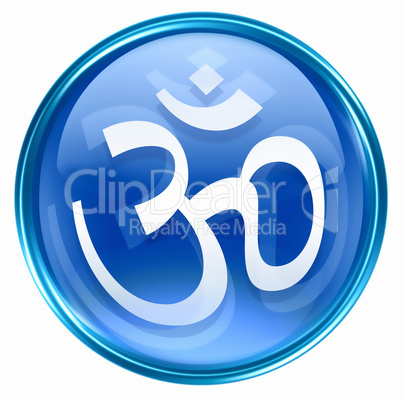 Om Symbol icon blue, isolated on white background.