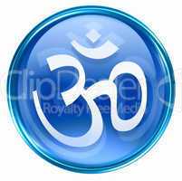 Om Symbol icon blue, isolated on white background.