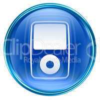 mp3 player blue, isolated on white background