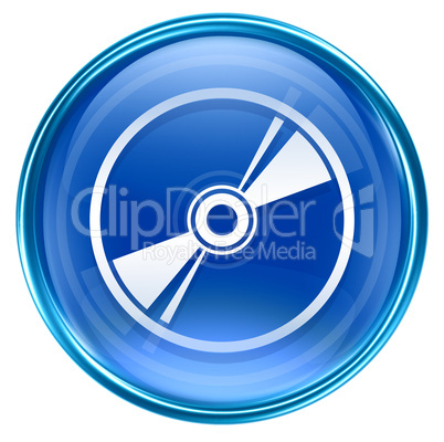Compact Disc icon blue, isolated on white background