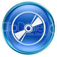 Compact Disc icon blue, isolated on white background