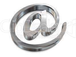 3d chrome email symbol vector graphic