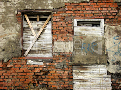 Rusty window and door