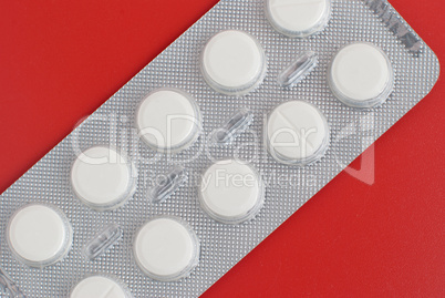 Macro view of white pills