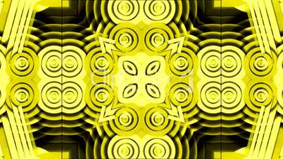 yellow disco circle and round shaped flower fancy pattern,religion kaleidescope.