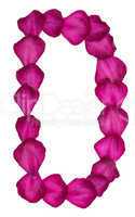 Pink Clematis petals forming letter D