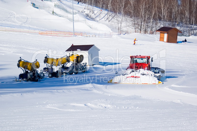 The mountain-skiing center