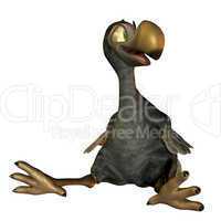 sitzender freundlicher Dodo als Cartoon