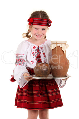 Little girl in the national Ukrainian costume