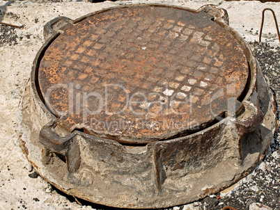 Manhole cover.