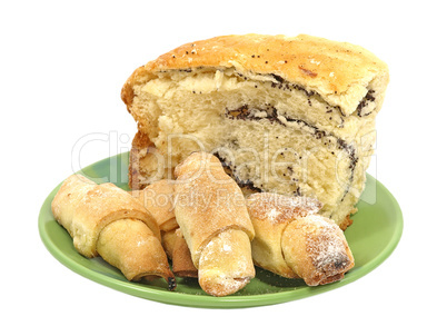 Poppy cake and cookies.