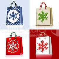 Set of christmas shopping bags