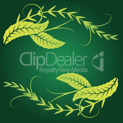 vector decorative foliage corner