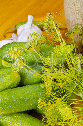 Polish garlic cucumbers (ingredients)