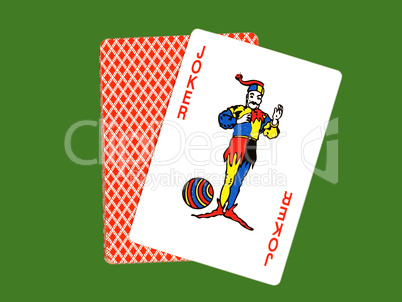 Joker and casino cards.