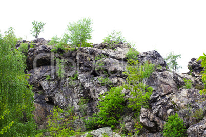 Rock  at background the  sky