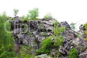 Rock  at background the  sky