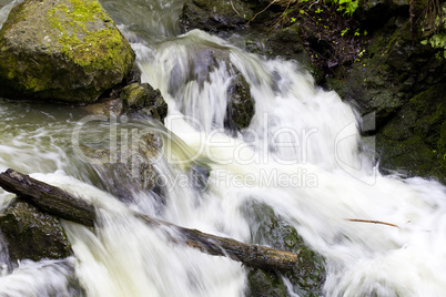 Water running in a mountain creek