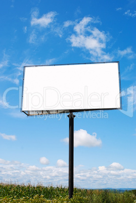 Billboard with a copy space at a field