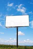 Billboard with a copy space at a field