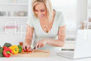 Woman enjoying to cook