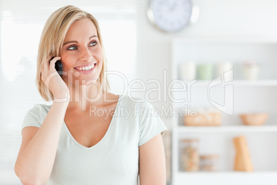 Close up of a young woman on phone