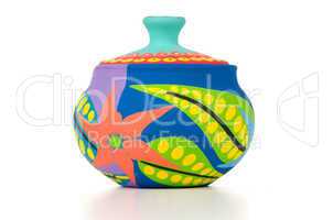 Colored clay pot