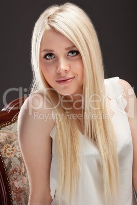 young woman close up studio portrait