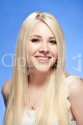 young woman close up studio portrait