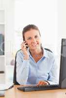 Working woman making a phone call