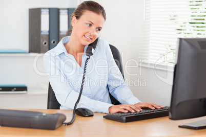 Busy businesswoman working