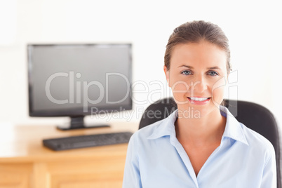 Businesswoman posing in her office