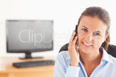 Close up of a businesswoman on the phone