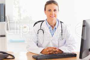 Female doctor posing