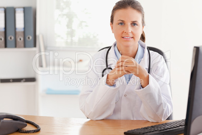 Smiling female doctor posing