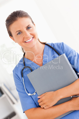 Smiling nurse looking at the camera