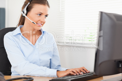 Businesswoman with headset